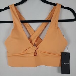 NWT Fabletics Oasis Twist Strappy Sports Bra Melon Sorbet Orange Size XS